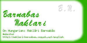 barnabas maklari business card