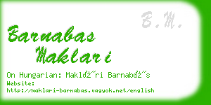 barnabas maklari business card